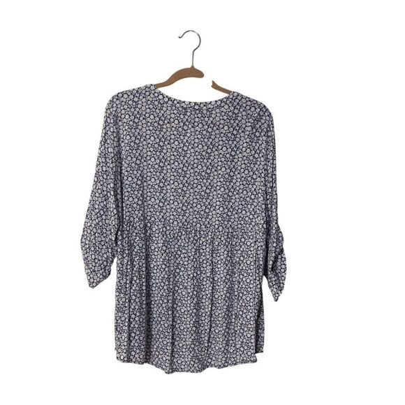 Cynthia Rowley Womens Floral Button-Down Blouse 3/4 Sleeves 1X Size 100% Rayon - Picture 2 of 5